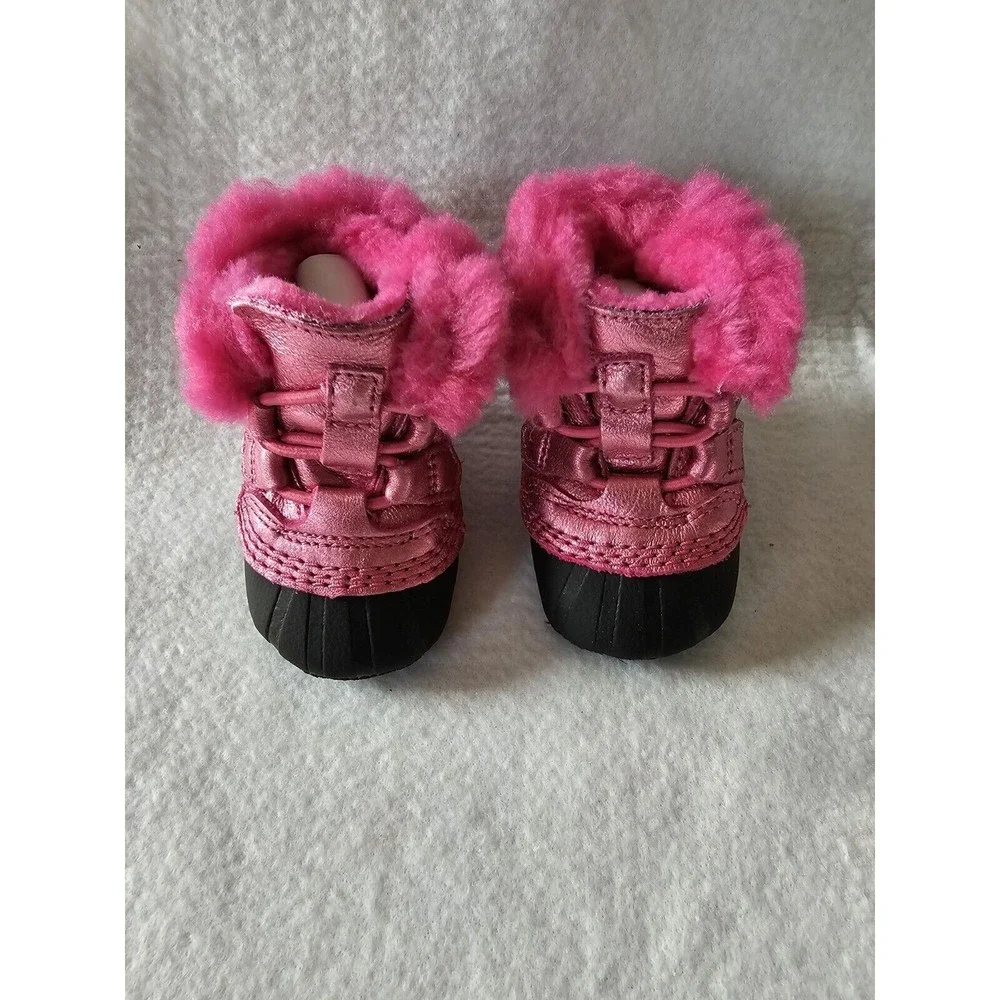 SOREL CARIBOOTIE NEWBORN BOOTIES SHOES BOOTS PINK ICE Infant Size 2